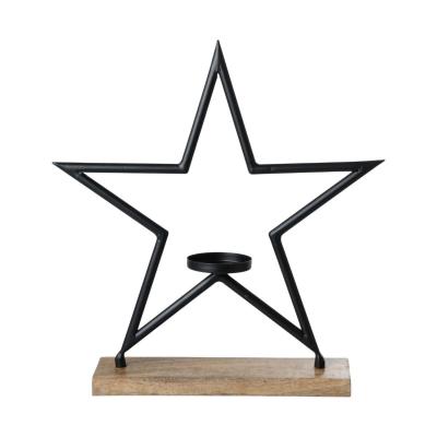 Metall-Stern mit Kerzenhalter