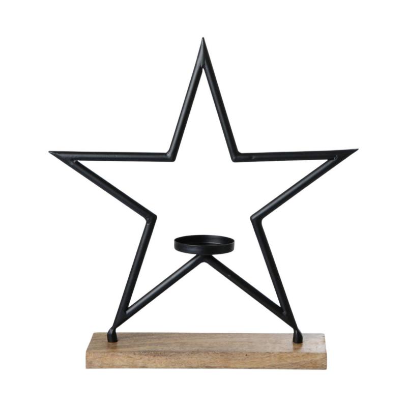 Metall-Stern mit Kerzenhalter
