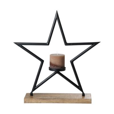 Metall-Stern mit Kerzenhalter