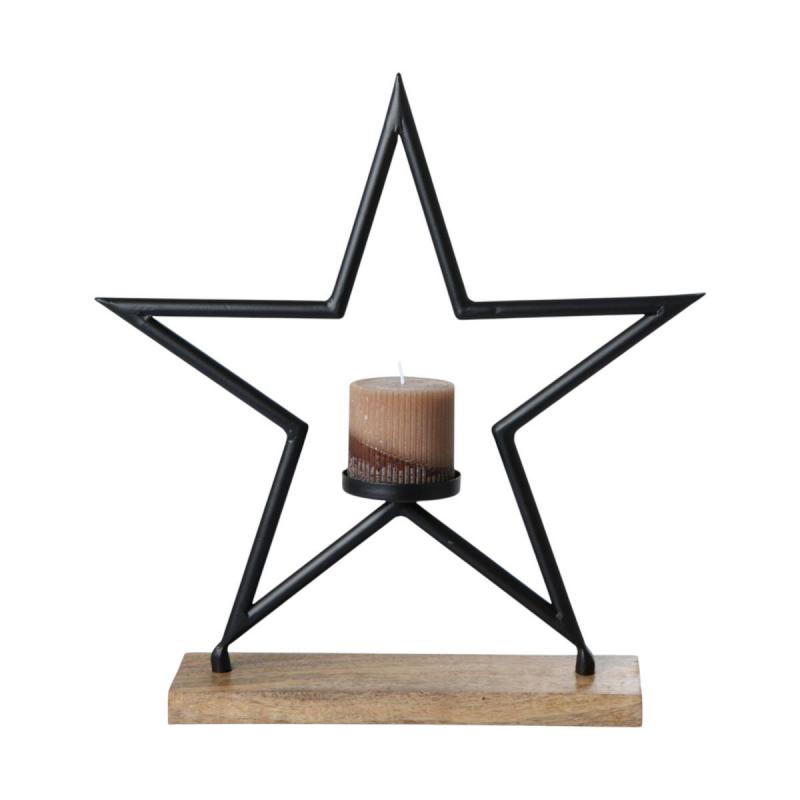 Metall-Stern mit Kerzenhalter