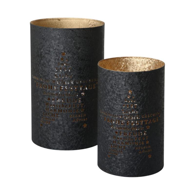 Windlicht schwarz matt