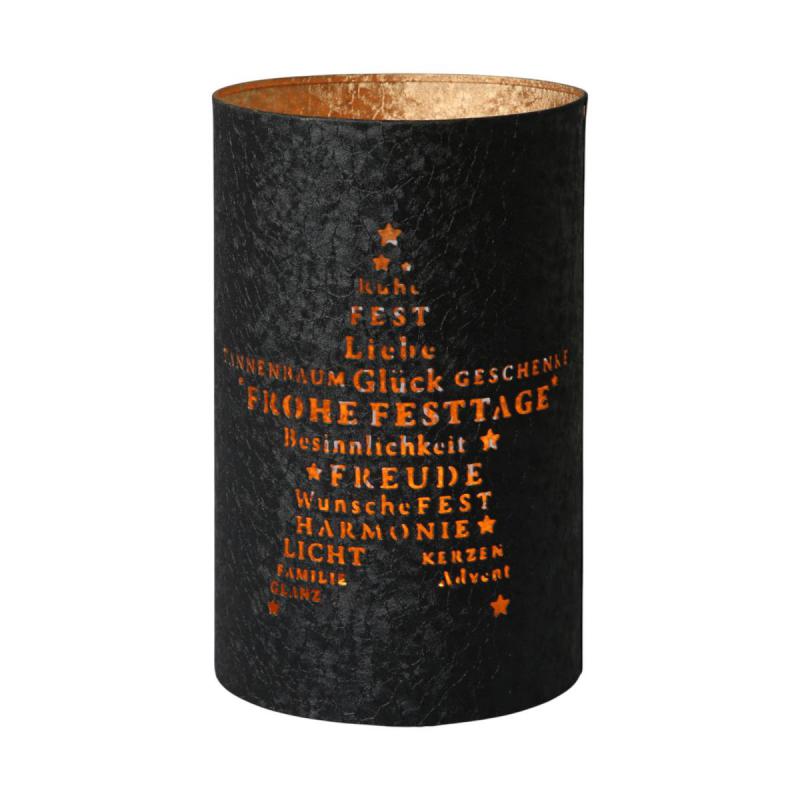 Windlicht schwarz matt