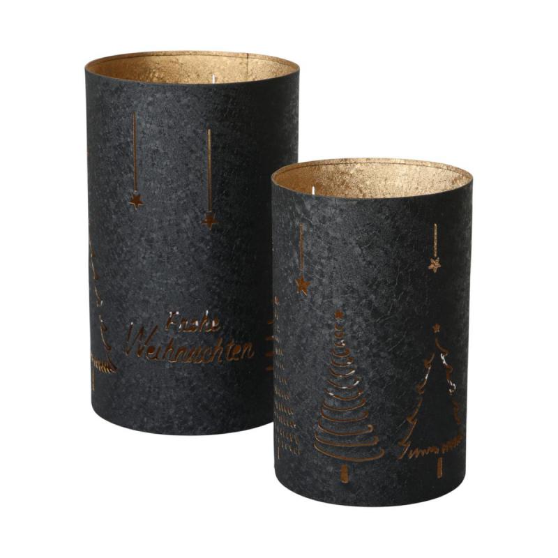 Windlicht schwarz matt