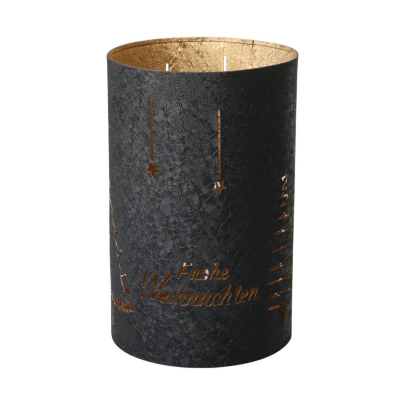 Windlicht schwarz matt