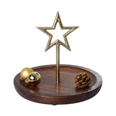 Holzbrett mit Stern gold
