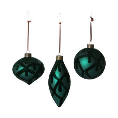 Glasschmuck Ornament dunkelgrün