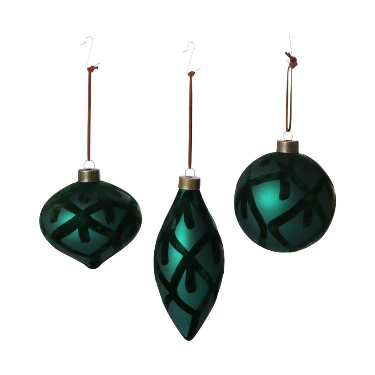 Glasschmuck Ornament dunkelgrün