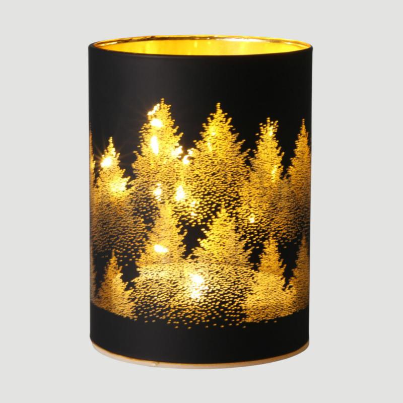 LED-Teelicht Tannenbäume schwarz