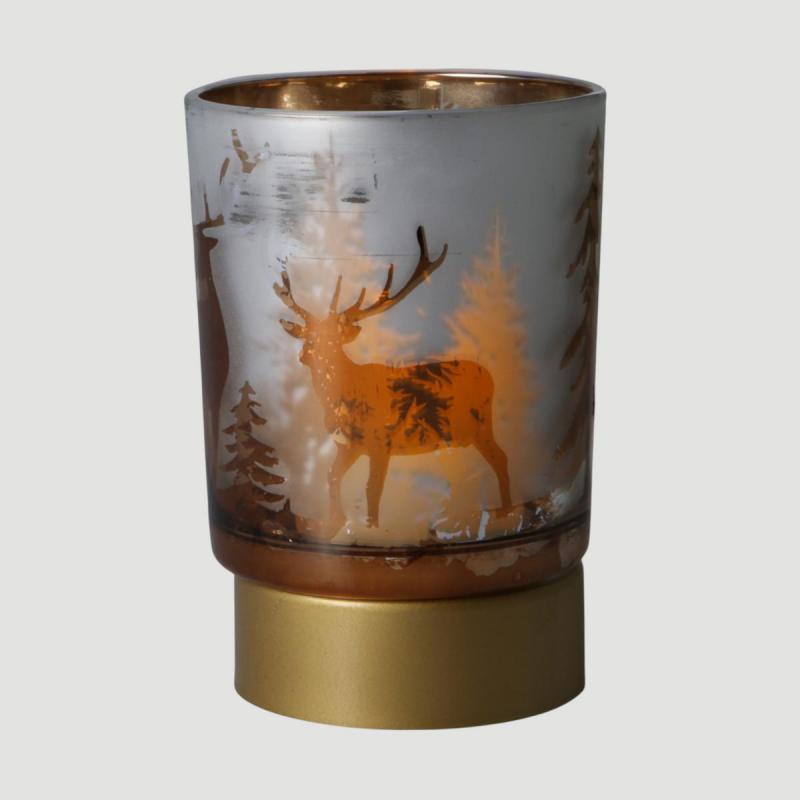 LED-Teelicht Rentiere dunkel braun