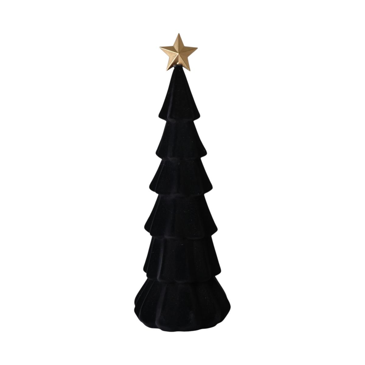 Weihnachtsbaum beflockt schwarz