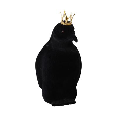 Pinguin beflockt schwarz