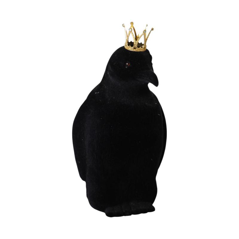 Pinguin beflockt schwarz