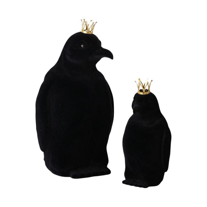 Pinguin beflockt schwarz