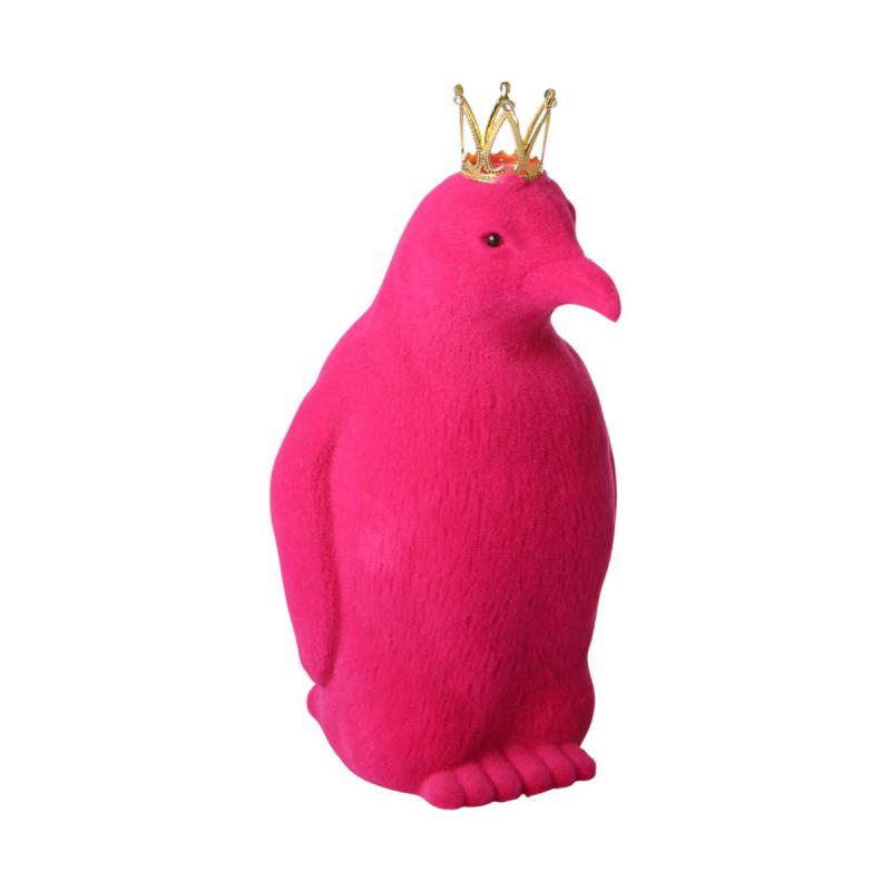 Pinguin beflockt pink