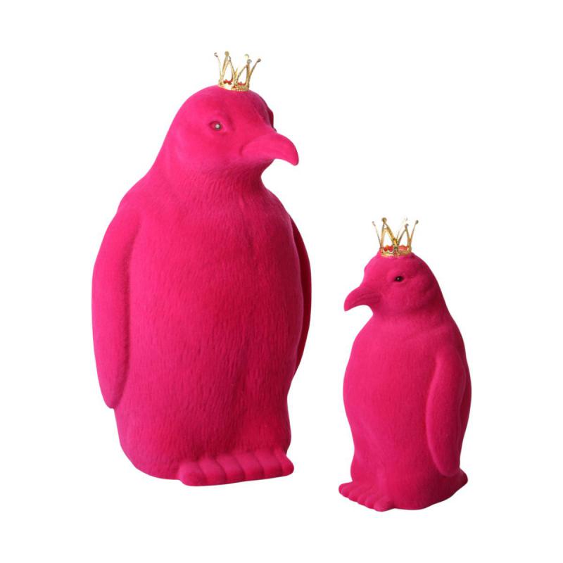 Pinguin beflockt pink