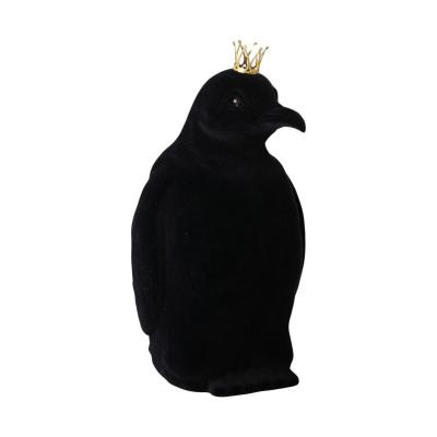 Pinguin beflockt schwarz