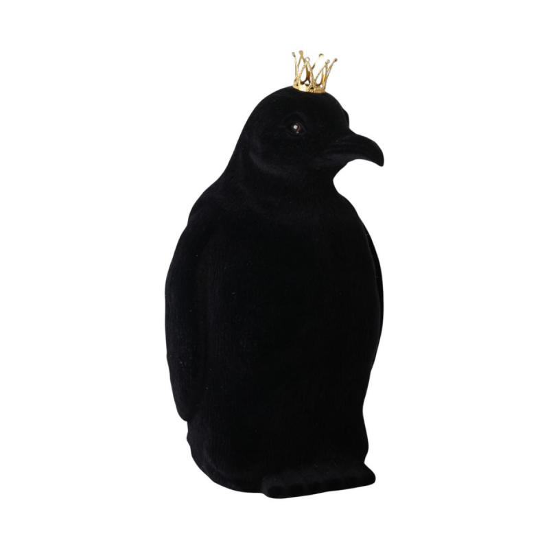 Pinguin beflockt schwarz
