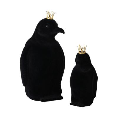 Pinguin beflockt schwarz