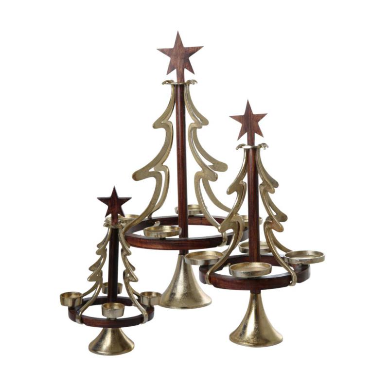 Kerzenhalter Baum gold