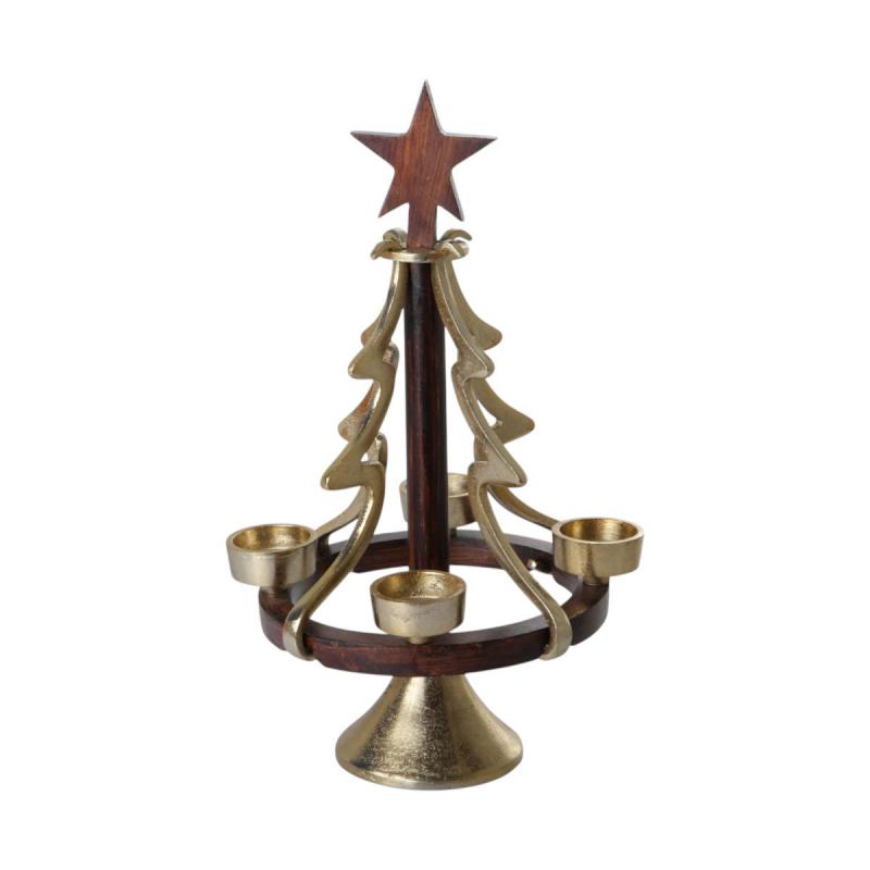 Kerzenhalter Baum gold